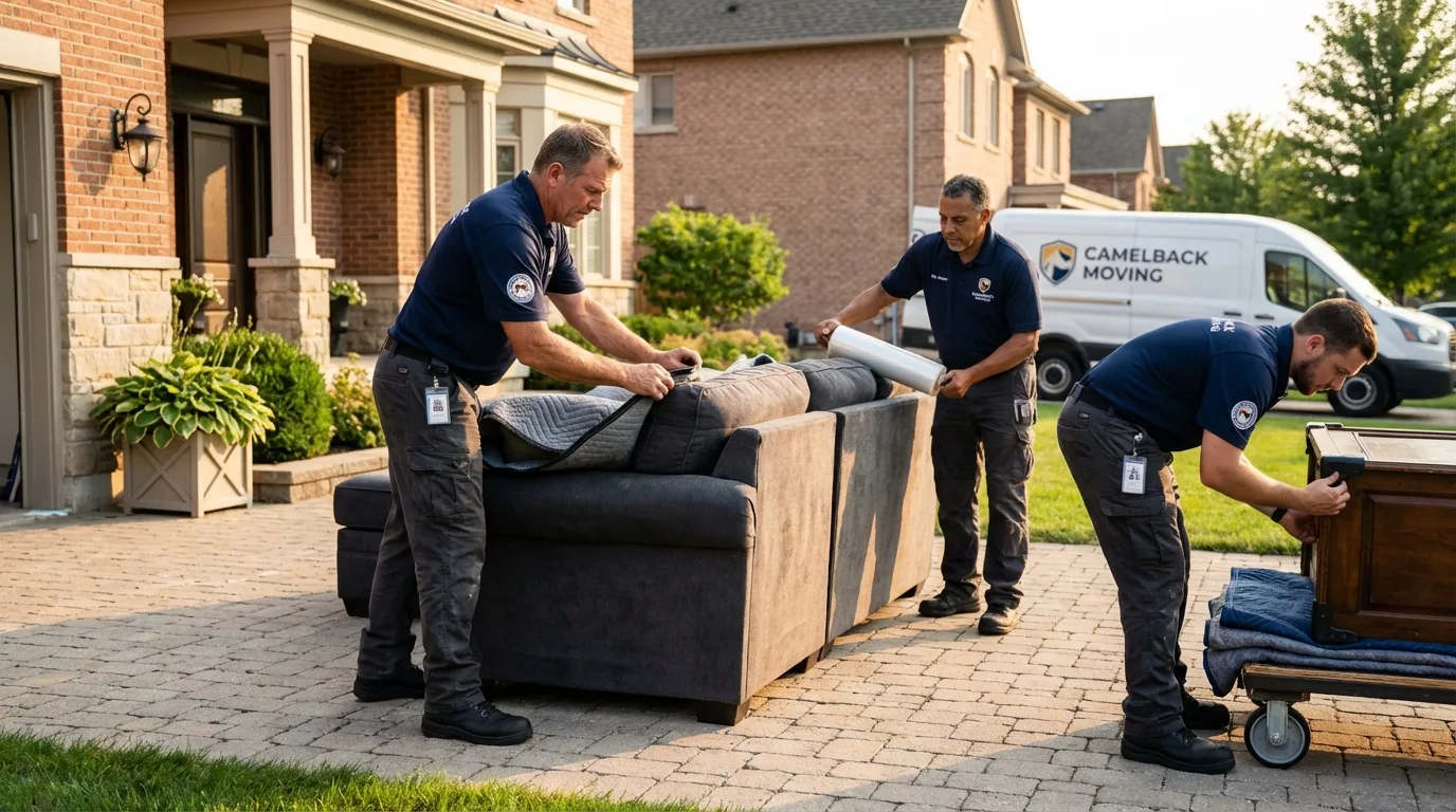 Large estate moving crew wrapping furniture in Altoona, PA